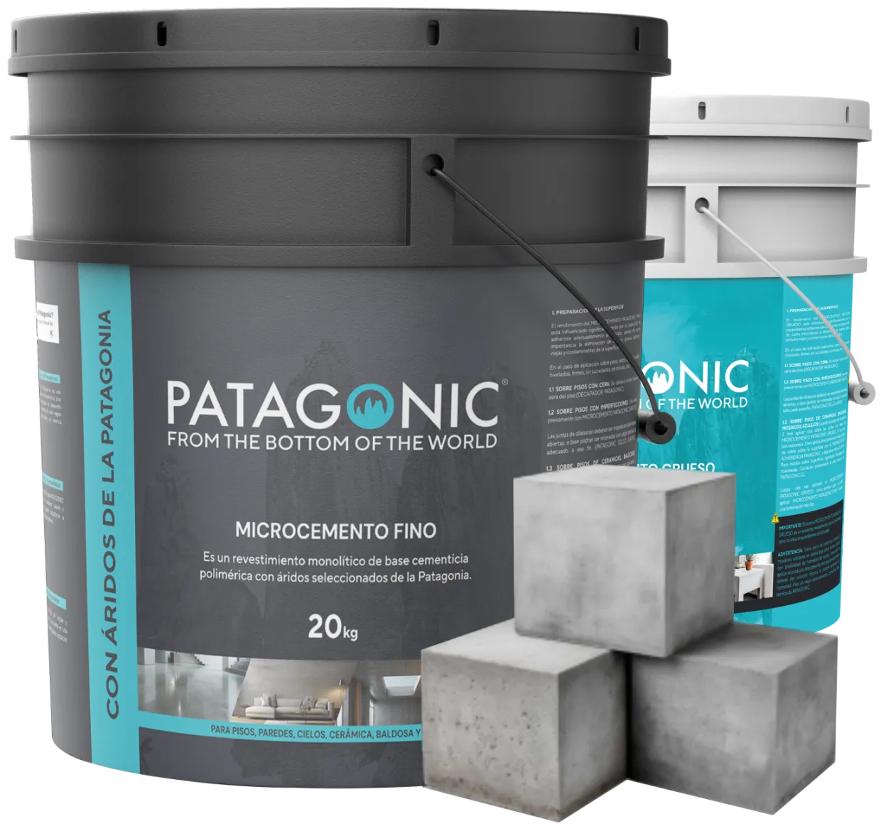 Microcemento Fino y Grueso Patagonic, 20 kg